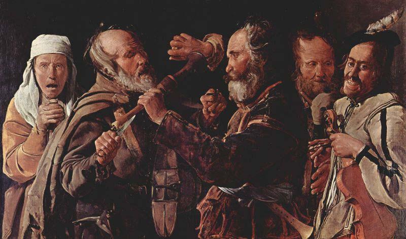 Georges de La Tour Brawl, Getty Museum oil painting image